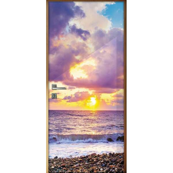 Adesivo para Porta Paisagem 87 Praia e Ondas