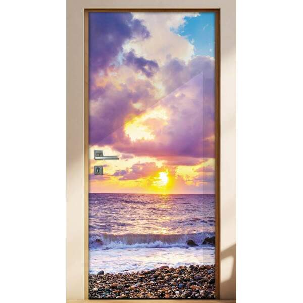 Adesivo para Porta Paisagem 87 Praia e Ondas