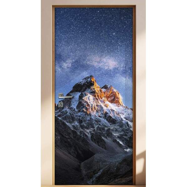 Adesivo para Porta Paisagem 95 Montanha e Estrelas