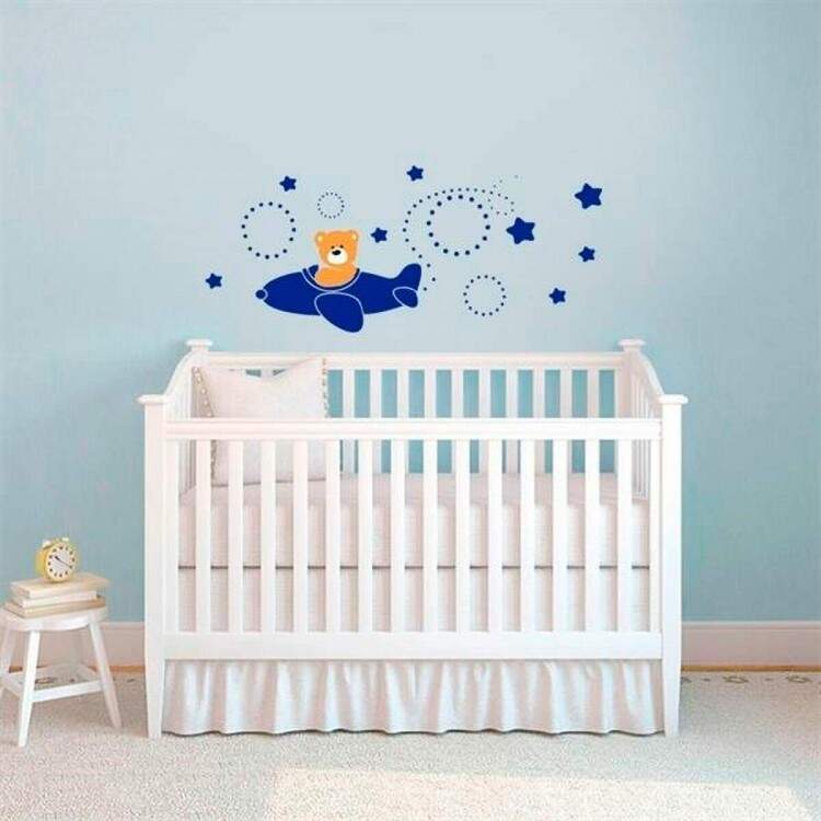 Adesivo de Parede Infantil Ursinho com avio