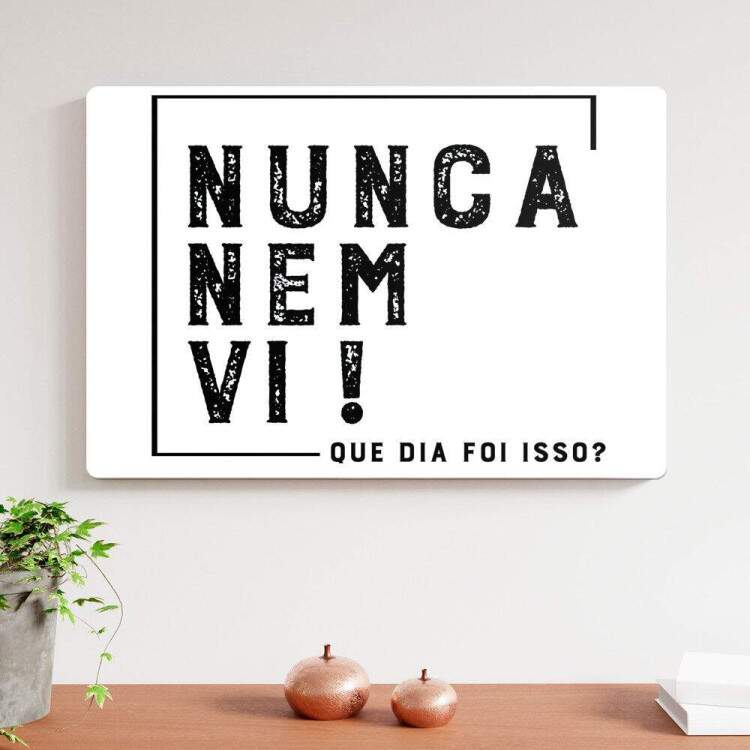 Placa Decorativa Engraada Nunca Nem Vi