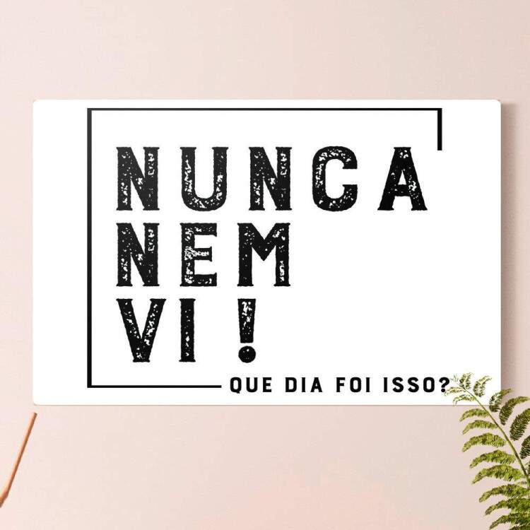 Placa Decorativa Engraada Nunca Nem Vi