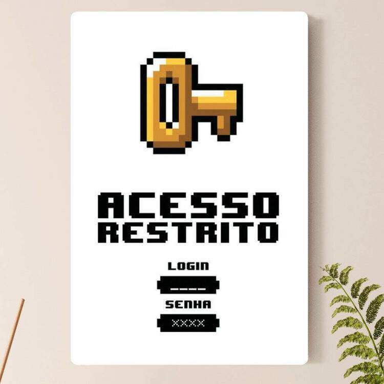 Placa Decorativa Engraada Acesso Restrito