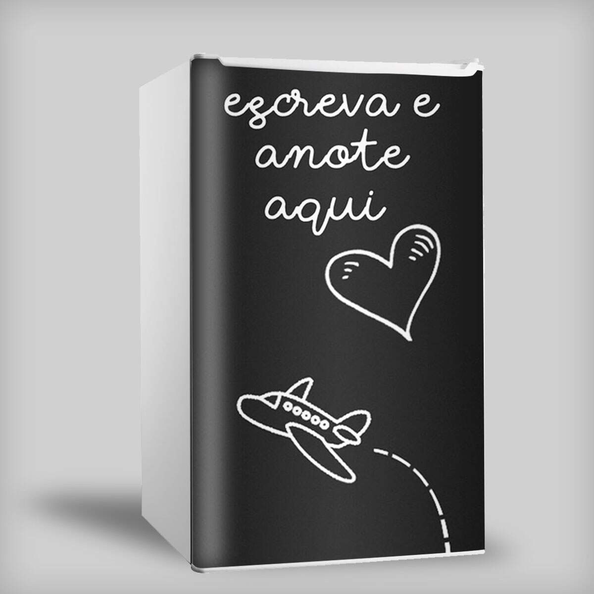 Envelopamento Frigobar Porta Preto Lousa