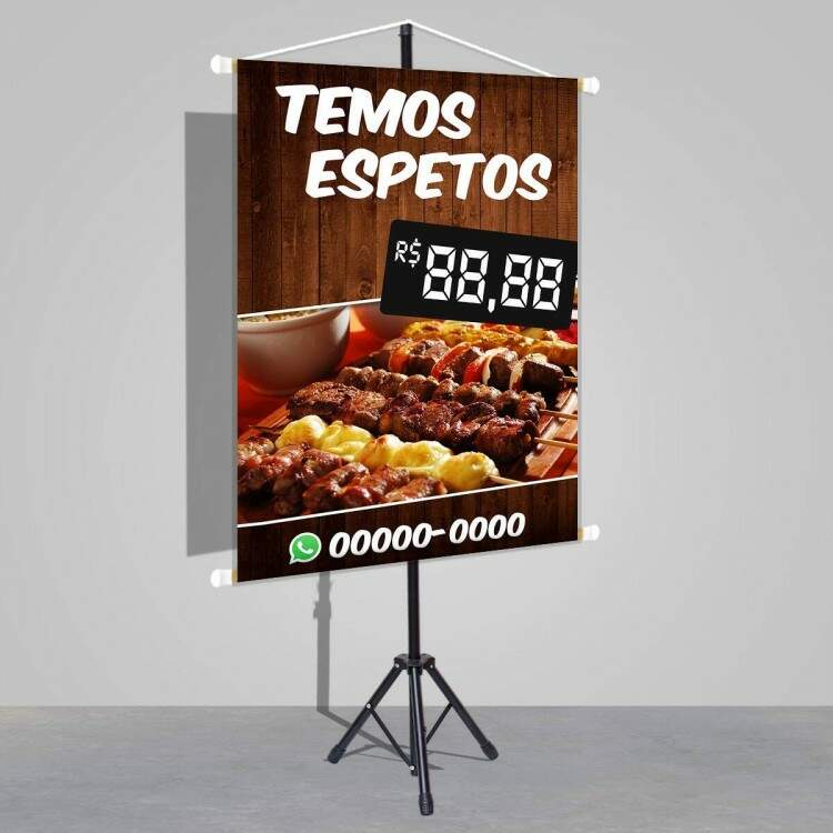 Banner Impresso em Lona para Espetinho - Fran Adesivos de Parede
