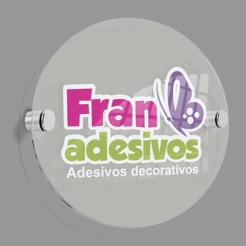 Placa de Acr�lico 3mm Com Logo Adesivado e Fixadores