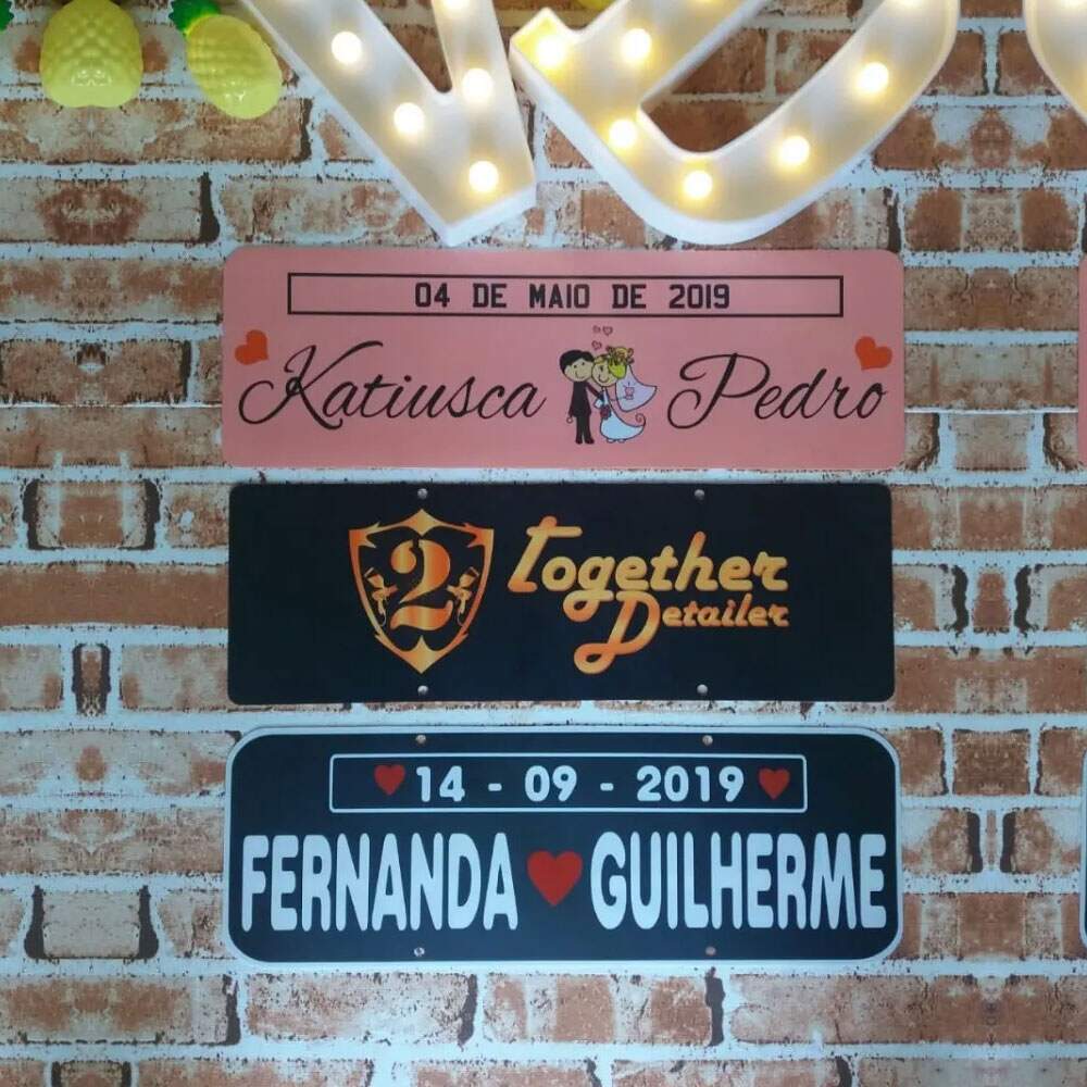 Placa de Carro Personalizada de MDF