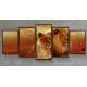 Kit 5 Quadros Decorativos Mosaico Le�o e Leoa