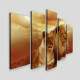Kit 5 Quadros Decorativos Mosaico Le�o e Leoa