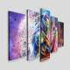 Kit 5 Quadros Decorativos Mosaico Homem de Ferro