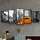 Kit 5 Quadros Decorativos Mosaico Carro Amarelo