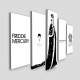 Kit 5 Quadros Decorativos Mosaico Freddie Mercury Queen