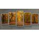 Kit 5 Quadros Decorativos Mosaico �rvores Folhas Amarelas 08
