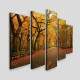 Kit 5 Quadros Decorativos Mosaico �rvores Folhas Amarelas 08