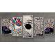 Kit 5 Quadros Decorativos Mosaico Raul Seixas