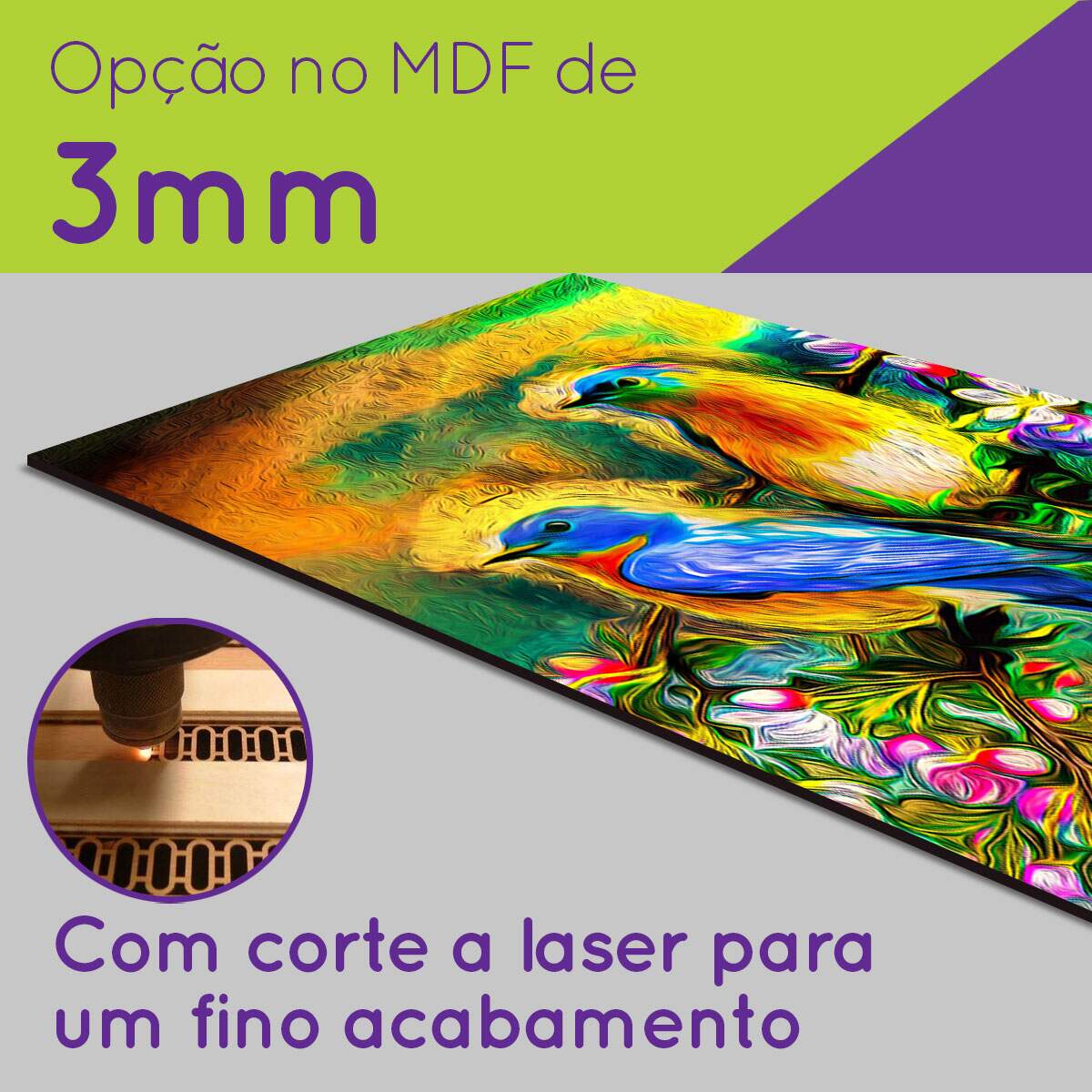 Kit 5 Quadros Decorativos Mosaico Pintura P�ssaros