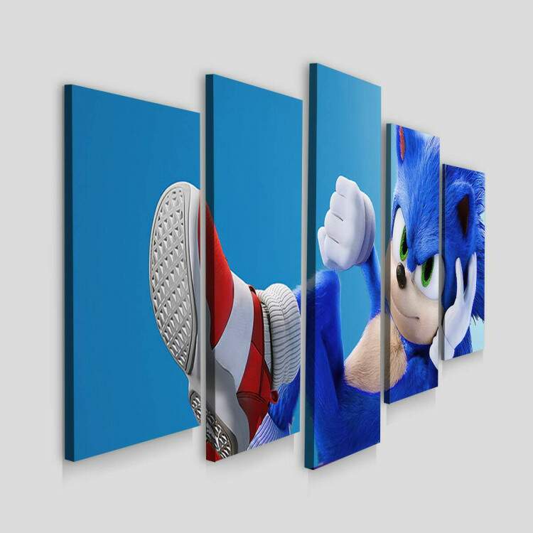 Kit 5 Quadros Decorativos Mosaico Sonic 01