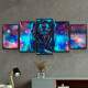 Kit 5 Quadros Decorativos Mosaico Le�o Galaxia