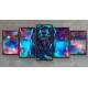 Kit 5 Quadros Decorativos Mosaico Le�o Galaxia