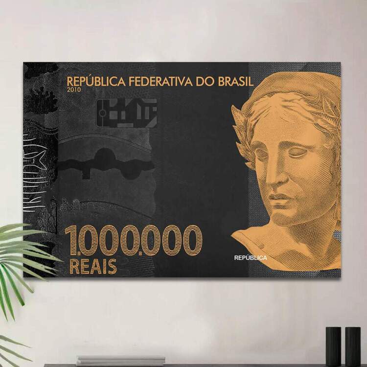 Quadro Decorativo Nota de Um Milho de Reais