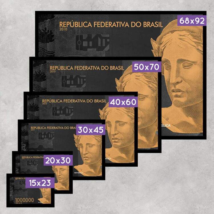Quadro Decorativo Gigante Nota de Um Milho de Reais