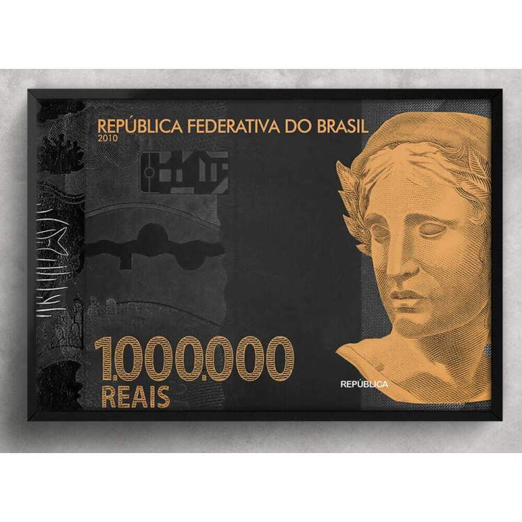 Quadro Decorativo Nota de Um Milho de Reais