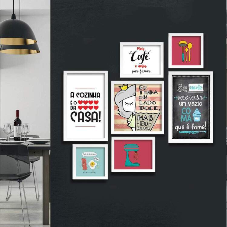 Conjunto de Quadros Decorativos A Cozinha  o Corao