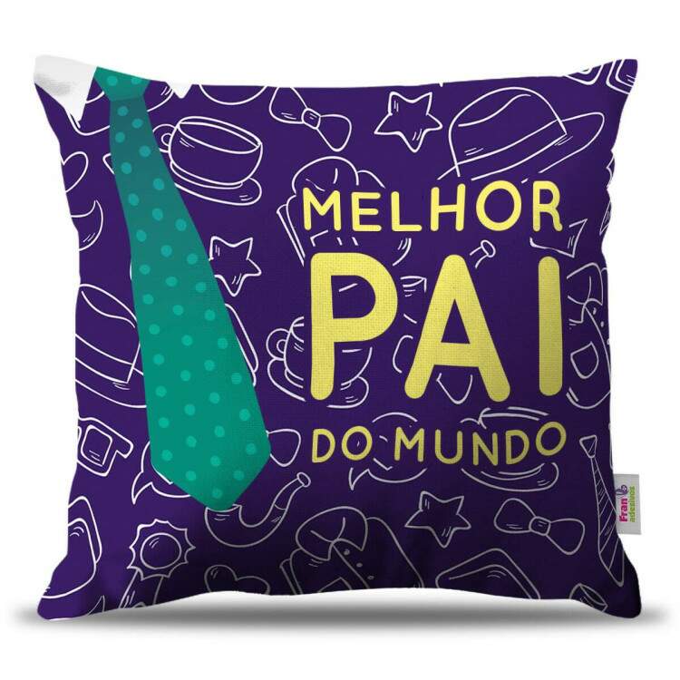 Almofada Decorativa Melhor Pai do Mundo Personalizada Com Nome