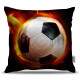 Almofada Bola de Futebol Pegando Fogo Decorativa