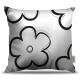 Almofada Decorativa Flores Linhas Pretas