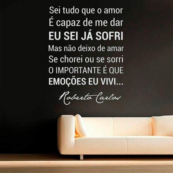 Adesivo de parede Frase Roberto Carlos