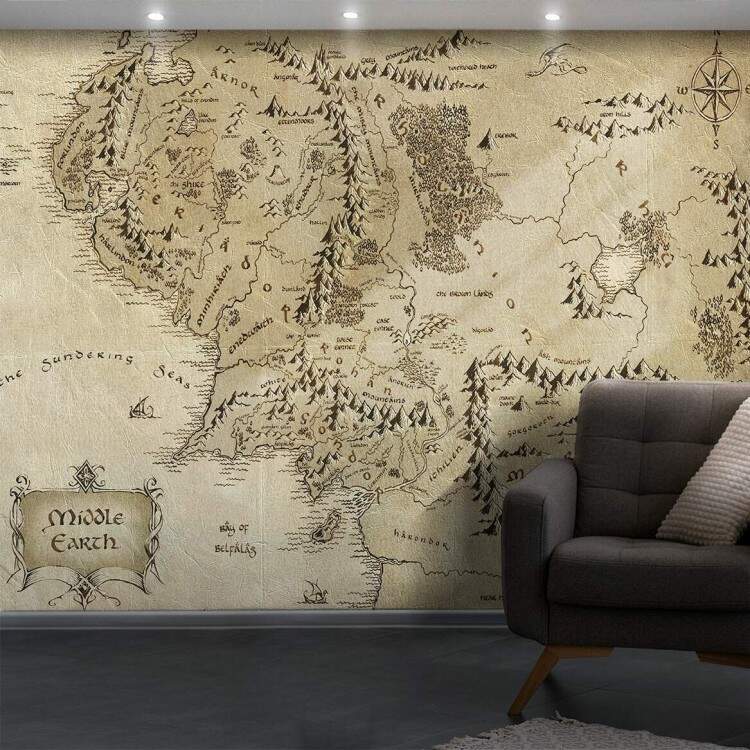 Papel de Parede Terra Mapa Estiloso MP