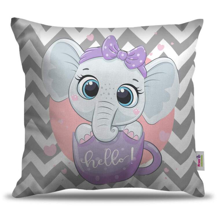 Almofada Infantil Elefante Roxa Baby