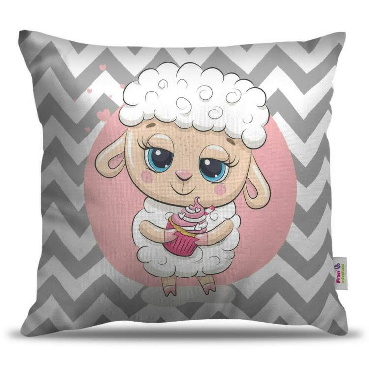 Almofada Infantil Ovelha Rosa