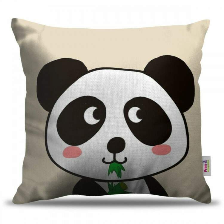 Almofada Infantil Panda Folha na Boca