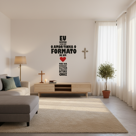 Adesivo de parede Frases Amor em cruz