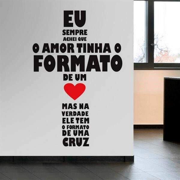 Adesivo de parede Frases Amor em cruz