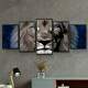 Kit Quadros Decorativos Mosaico Le�o Gal�xia Universo Azul