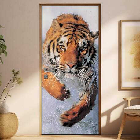 Adesivo para Porta Tigre Na gua