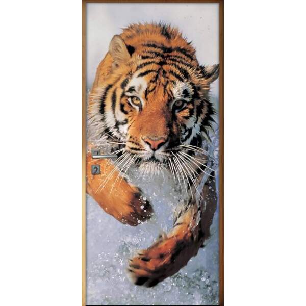 Adesivo para Porta Tigre Na gua