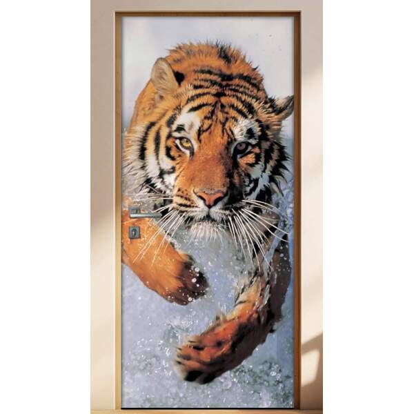 Adesivo para Porta Tigre Na gua