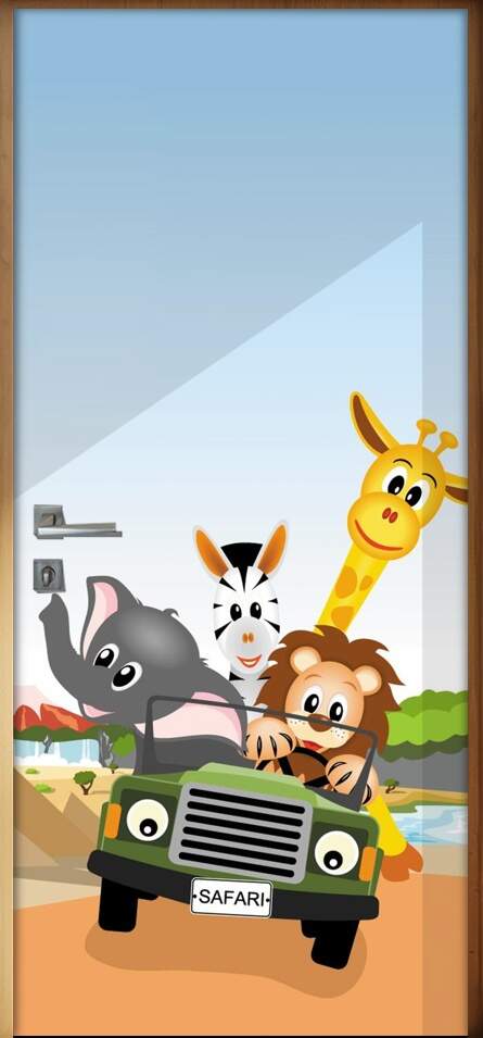 Adesivo para Porta Safari Animais