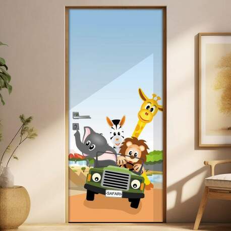 Adesivo para Porta Safari Animais