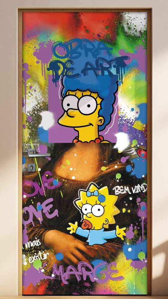 Adesivo para Porta Marge Simpson Mona Lisa