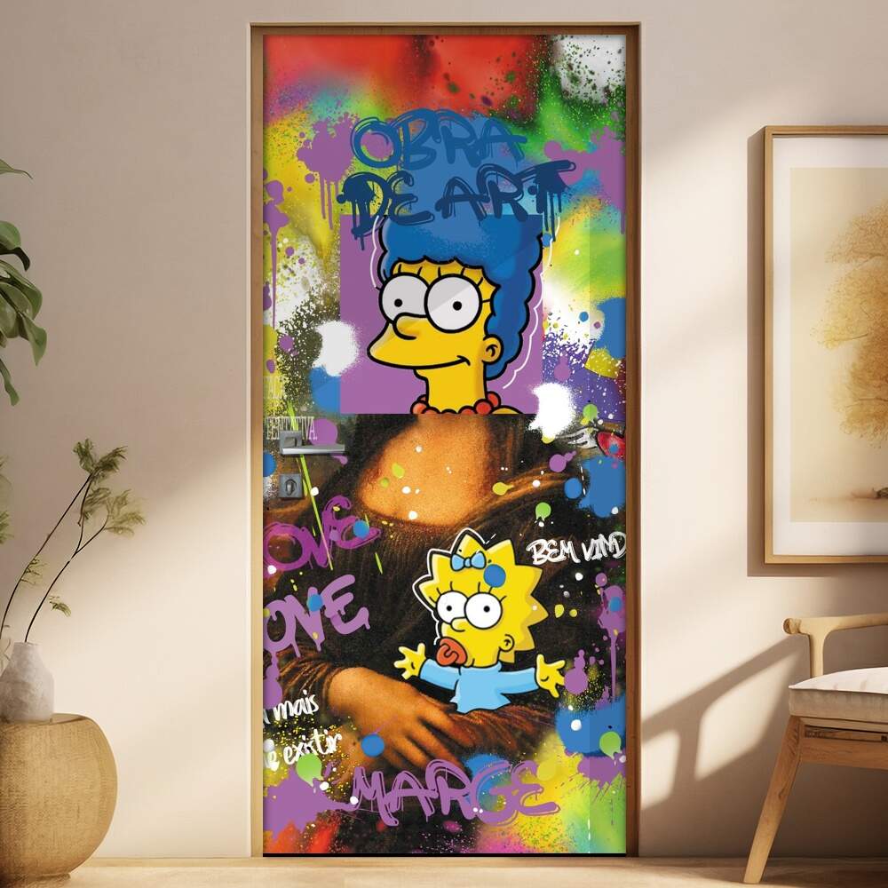 Adesivo para Porta Marge Simpson Mona Lisa
