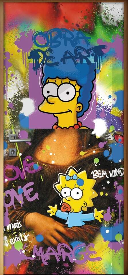 Adesivo para Porta Marge Simpson Mona Lisa
