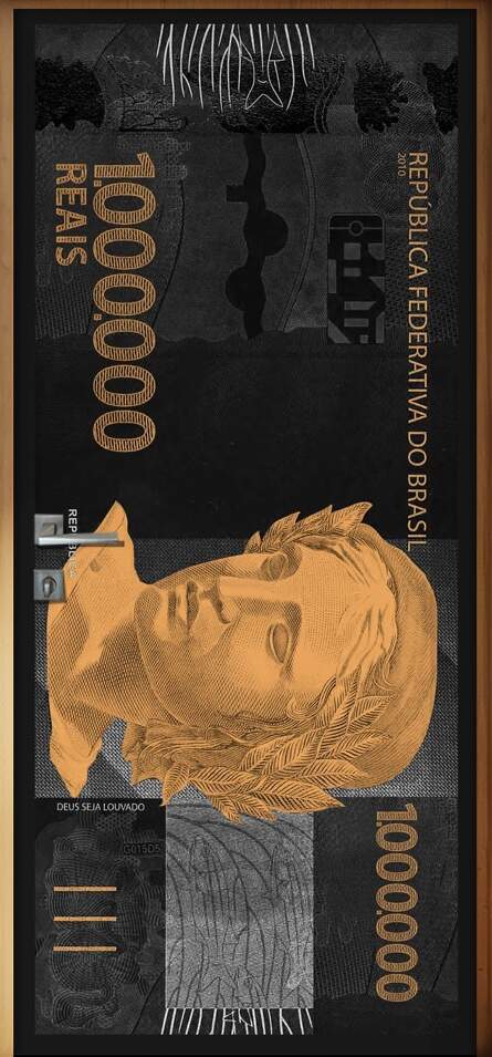 Adesivo para Porta Nota de Um Milho de Reais