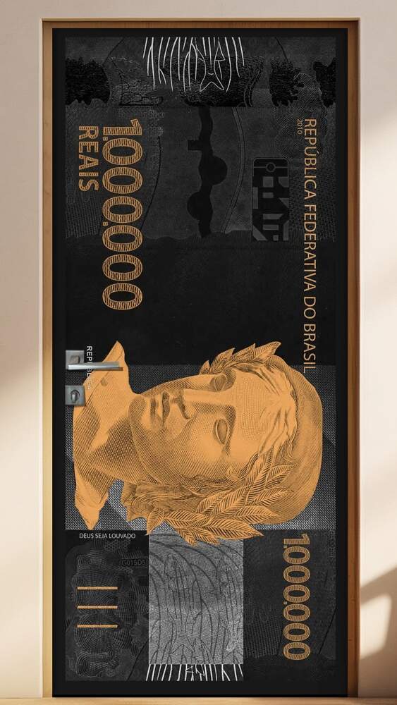 Adesivo para Porta Nota de Um Milh�o de Reais