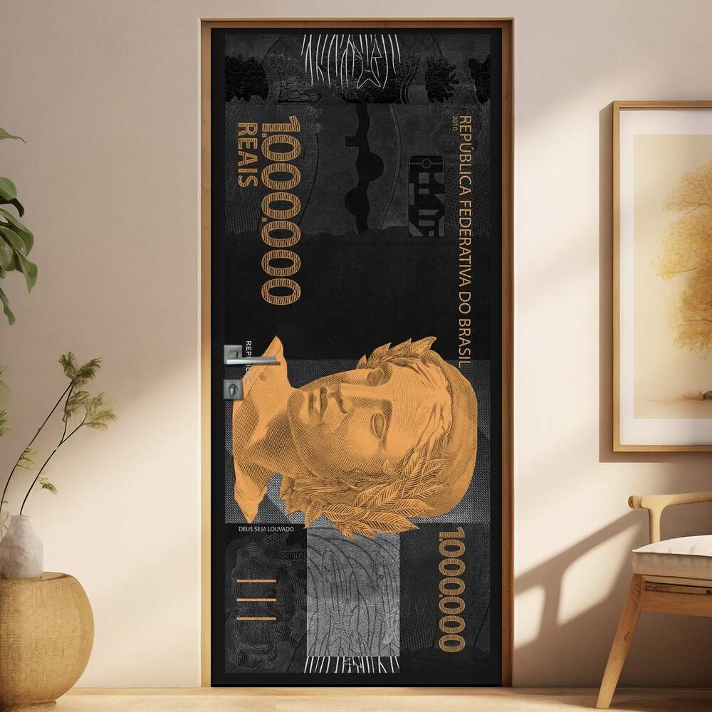 Adesivo para Porta Nota de Um Milho de Reais