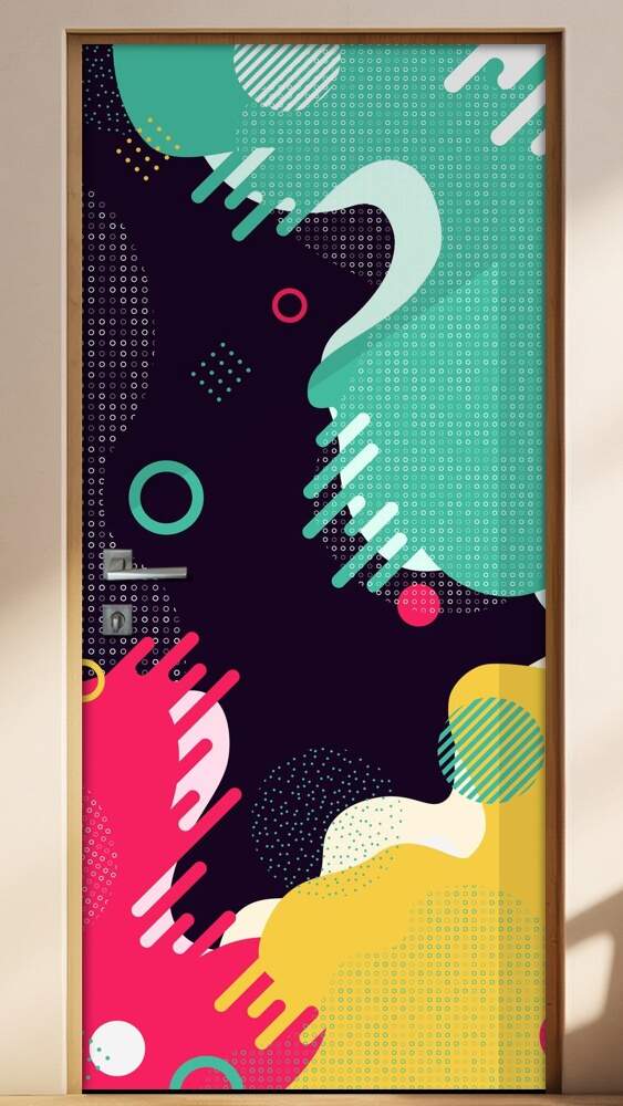 Adesivo para Porta Abstrato Colorido